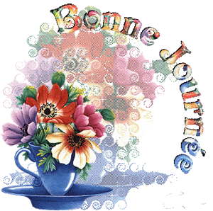 Gif animé bonne journée fleurs